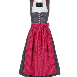 Zillertaler Trachtenwelt Dirndl-Damen Dirndl “Marlene”, -Rot Grau