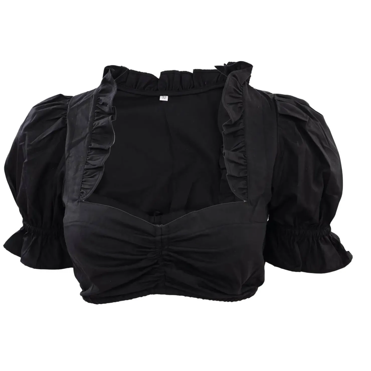 Zillertaler Trachtenwelt Dirndlblusen-Damen Dirndlbluse "Evi", Schwarz