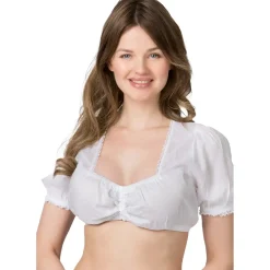 Zillertaler Trachtenwelt Dirndlblusen-Damen Dirndlbluse "Leana", Weiß