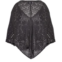 Zillertaler Trachtenwelt Ponchos-Damen Dreieck Poncho, Anthrazit Grau