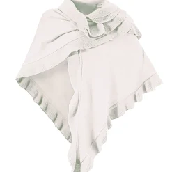 Zillertaler Trachtenwelt Ponchos-Damen Dreieck Rüschen Poncho, Natur