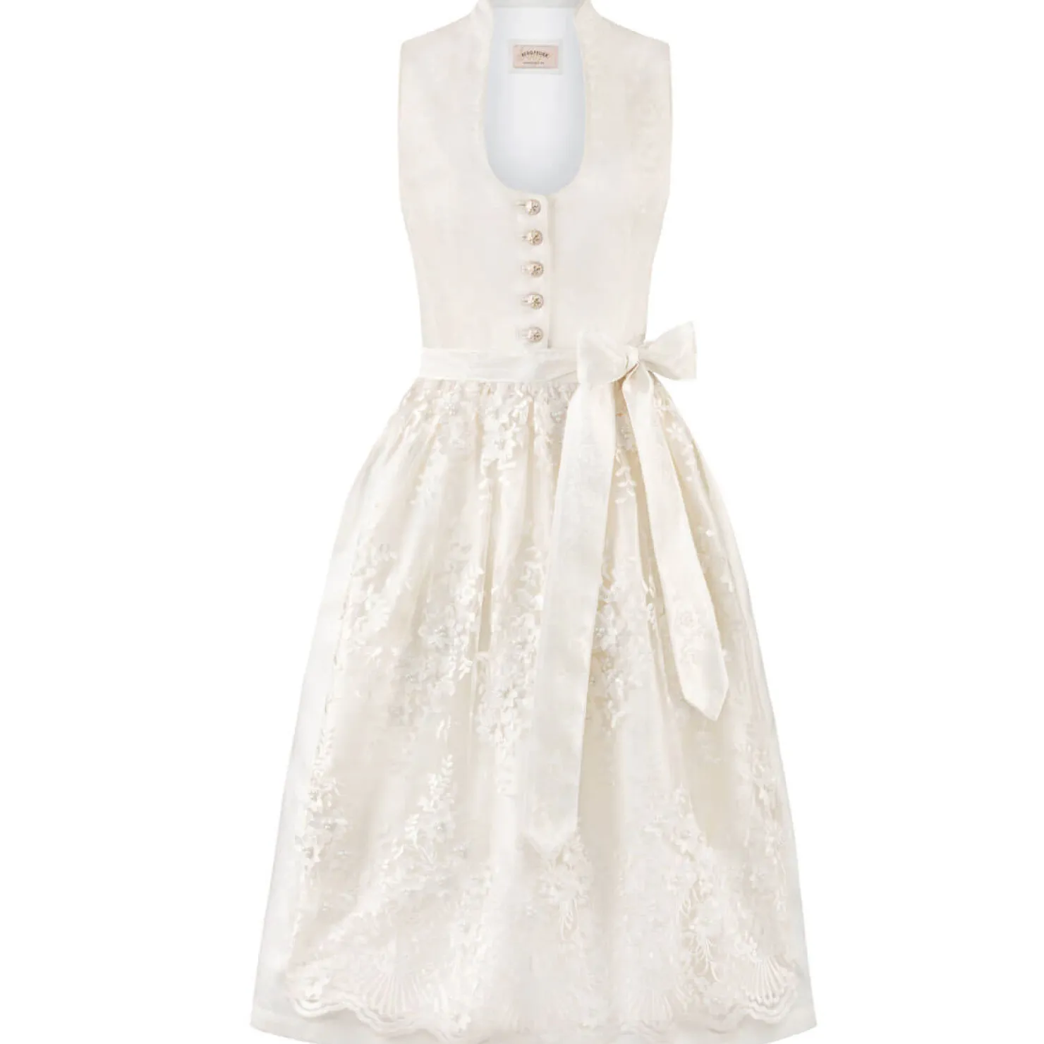 Zillertaler Trachtenwelt Dirndl-Damen Festtagsdirndl "Danice", Creme Weiß