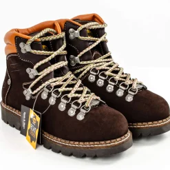 Zillertaler Trachtenwelt Schuhe & Socken-Damen Leder-Boots "Dockers", Braun