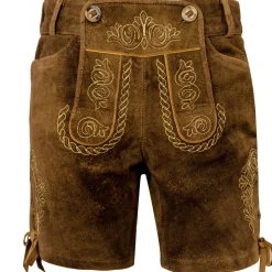 Zillertaler Trachtenwelt Lederhosen-Damen Lederhose "Babsi", Goat-Antik Suede Braun