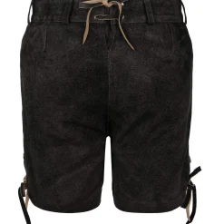 Zillertaler Trachtenwelt Lederhosen-Damen Lederhose "Babsi", Grafit Schwarz