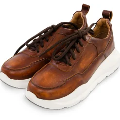 Zillertaler Trachtenwelt Schuhe & Socken-Damen Ledersneaker "Heidi", Braun