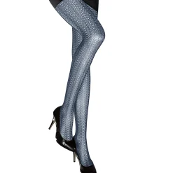 Zillertaler Trachtenwelt Schuhe & Socken-Damen Netzstrumpfhose-Jasera, Marine Blau