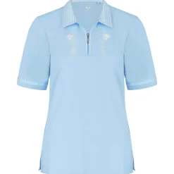 Zillertaler Trachtenwelt Polos-Damen Polo "Isabella", Hell Blau