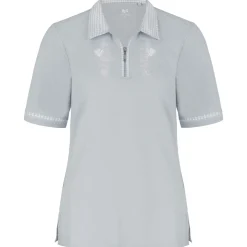 Zillertaler Trachtenwelt Polos-Damen Polo "Isabella", Hell Grau