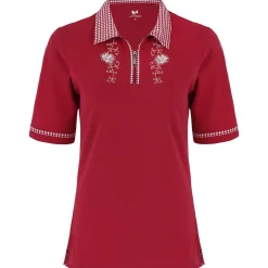Zillertaler Trachtenwelt Polos-Damen Polo "Isabella", Rot