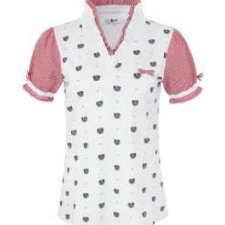 Zillertaler Trachtenwelt Shirts-Damen Rüschen-Shirt "Austria" Rot