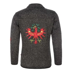 Zillertaler Trachtenwelt Jacken-Damen Strickfleece Jacke "Tirol", Anthrazit Grau