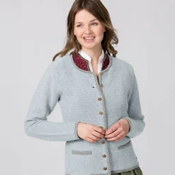 Zillertaler Trachtenwelt Jacken-Damen Strickjacke "Caro", Hell Blau