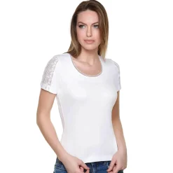 Zillertaler Trachtenwelt Shirts-Damen Trachten T-Shirt "Bettina", Weiß