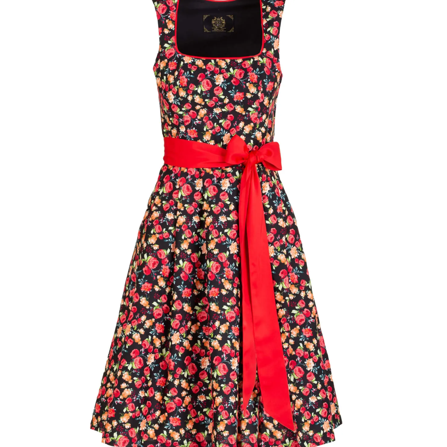 Zillertaler Trachtenwelt Dirndl-Damen Trachtenkleid "Manja", Schwarz-Rot