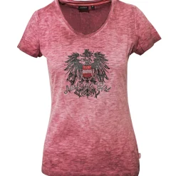 Zillertaler Trachtenwelt Shirts-Damen T-Shirt "Austrian Girl", Rot