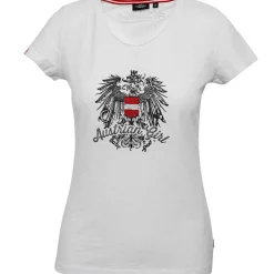 Zillertaler Trachtenwelt Shirts-Damen T-Shirt "Austrian Girl", Weiss Weiß