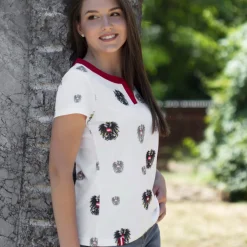 Zillertaler Trachtenwelt Shirts-Damen T-Shirt "Österreich Wappen", Weiß