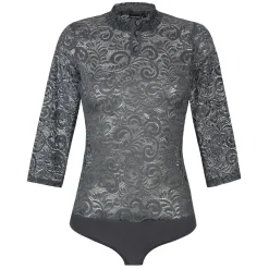 Zillertaler Trachtenwelt Bodys-Damenbody "Sera", Anthrazit Grau