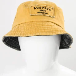 Zillertaler Trachtenwelt Accessoires-Fischermütze “Austria”, -Anthrazit Gelb