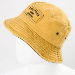 Zillertaler Trachtenwelt Accessoires-Fischermütze “Austria”, -Anthrazit Gelb