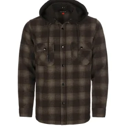 Zillertaler Trachtenwelt Hemden-Herren Flanellhemd "Karo", mit Kapuze, Braun