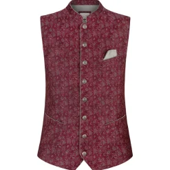 Zillertaler Trachtenwelt Gilets-Herren Gilet "Edward", Bordeaux Rot