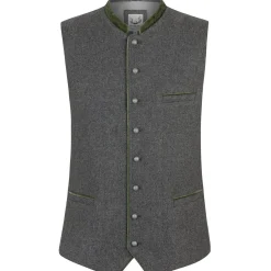 Zillertaler Trachtenwelt Gilets-Herren Gilet "Fabrizio", -Grün Grau