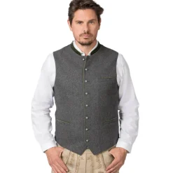 Zillertaler Trachtenwelt Gilets-Herren Gilet "Fabrizio", -Grün Grau