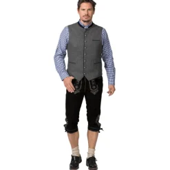 Zillertaler Trachtenwelt Gilets-Herren Gilet "Fabrizio", -Blau Grau