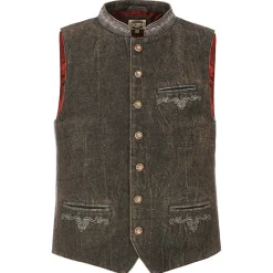 Zillertaler Trachtenwelt Gilets-Herren Gilet "Henry", Stone Braun