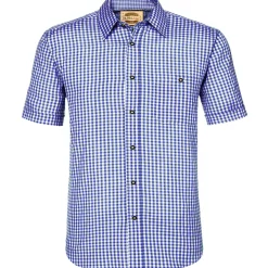 Zillertaler Trachtenwelt Hemden-Herren Hemd "Chiemgau" Kurzarm, Blau