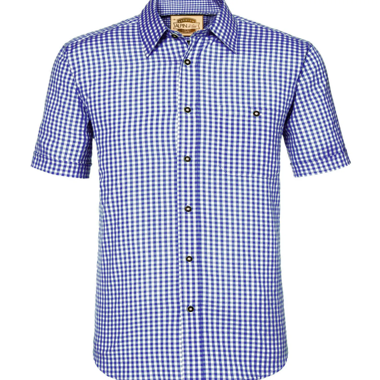 Zillertaler Trachtenwelt Hemden-Herren Hemd "Chiemgau" Kurzarm, Blau