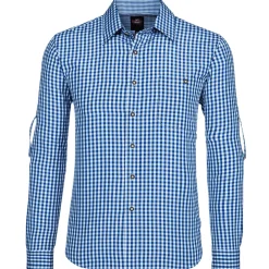 Zillertaler Trachtenwelt Hemden-Herren Hemd "Chiemgau" Langarm, Blau