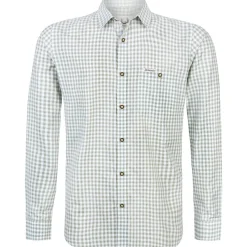 Zillertaler Trachtenwelt Hemden-Herren Hemd "Conrad" Langarm, Salbei Grün