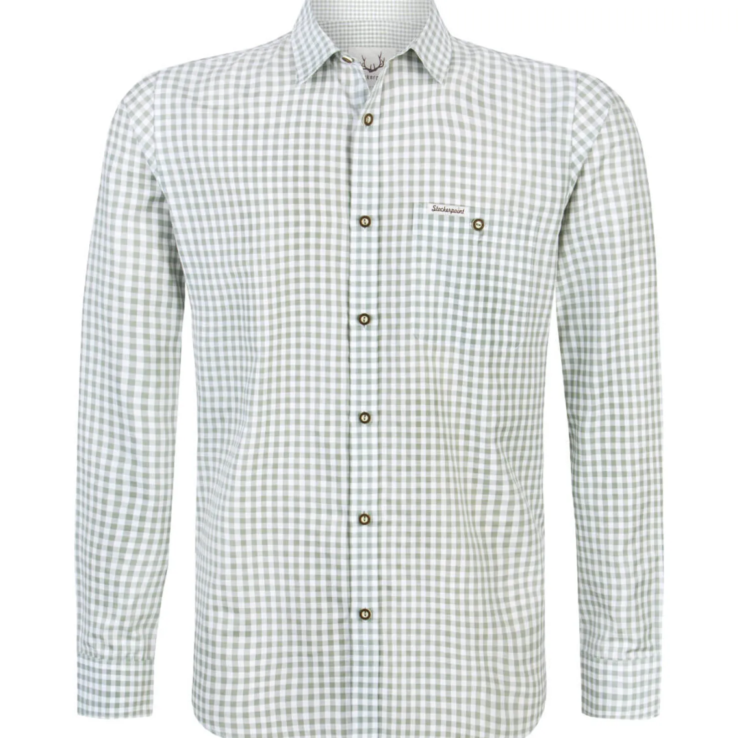 Zillertaler Trachtenwelt Hemden-Herren Hemd "Conrad" Langarm, Salbei Grün