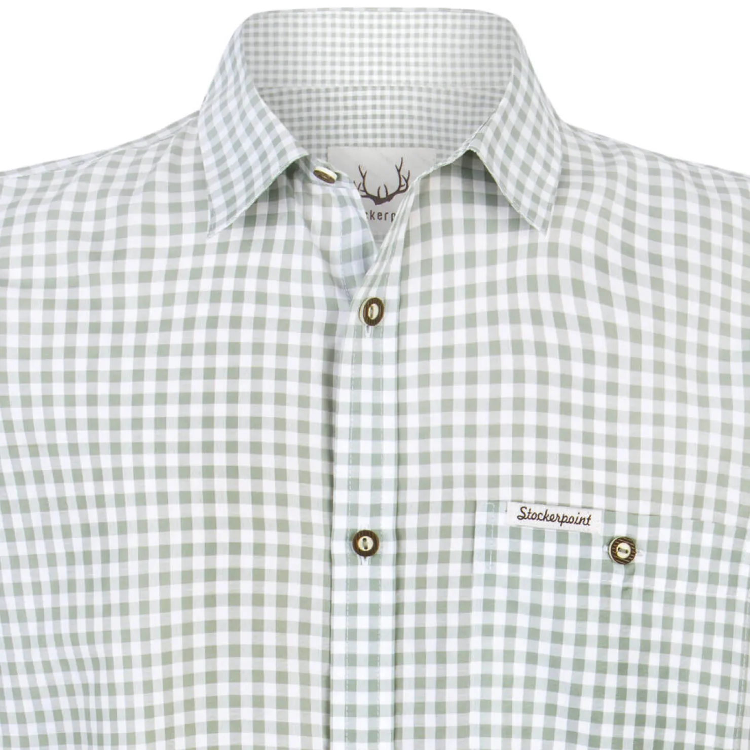 Zillertaler Trachtenwelt Hemden-Herren Hemd "Conrad" Langarm, Salbei Grün