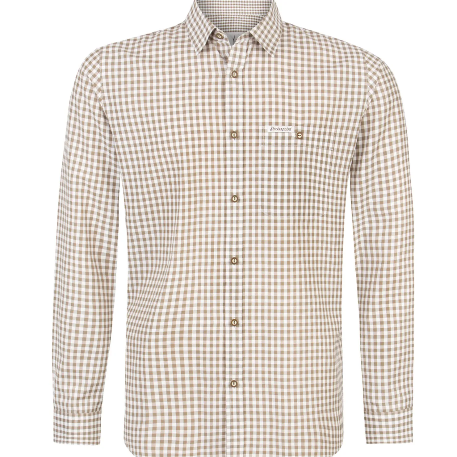 Zillertaler Trachtenwelt Hemden-Herren Hemd "Conrad" Langarm, Moosgrün Grau