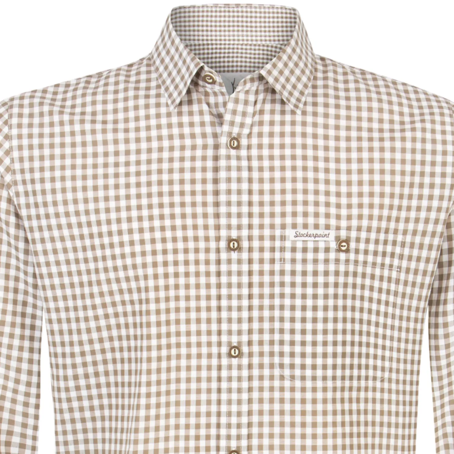 Zillertaler Trachtenwelt Hemden-Herren Hemd "Conrad" Langarm, Moosgrün Grau