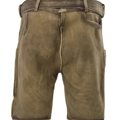 Zillertaler Trachtenwelt Lederhosen-Herren Hirschlederhose "Hirschvogel", Hell Braun