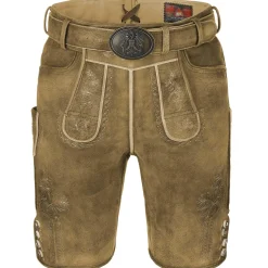 Zillertaler Trachtenwelt Lederhosen-Herren Hirschlederhose "Hochfelln", Honig Antik Braun