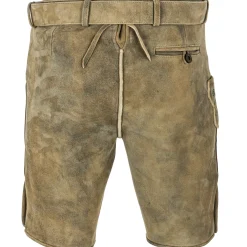 Zillertaler Trachtenwelt Lederhosen-Herren Hirschlederhose "Steiermark", Hell Braun
