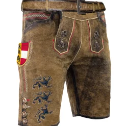 Zillertaler Trachtenwelt Lederhosen-Herren Lederhose "Kärnten", Braun