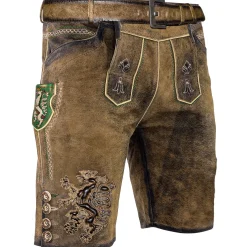 Zillertaler Trachtenwelt Lederhosen-Herren Lederhose "Steiermark", Braun