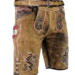 Zillertaler Trachtenwelt Lederhosen-Herren Lederhose "Österreich", Braun