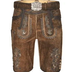 Zillertaler Trachtenwelt Lederhosen-Herren Lederhose "Tommy", Stein geäscht Braun