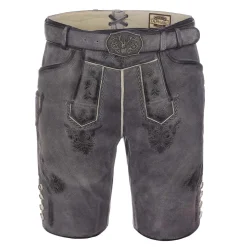 Zillertaler Trachtenwelt Lederhosen-Herren Lederhose "Volkar", Grau