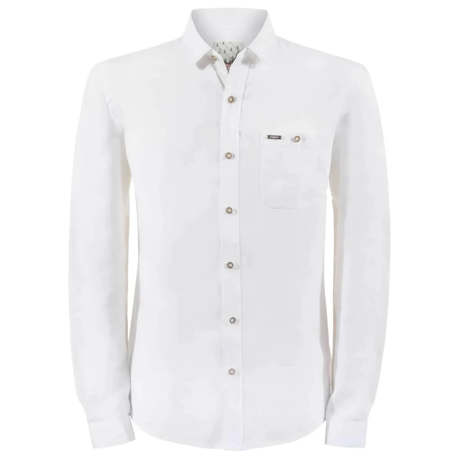 Zillertaler Trachtenwelt Hemden-Herren Leinenhemd "Vincent", Weiß