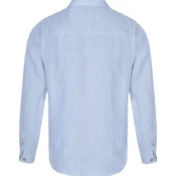 Zillertaler Trachtenwelt Hemden-Herren Leinenhemd "Vincent", Hell Blau