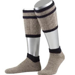 Zillertaler Trachtenwelt Socken-Herren Loferl-Set Loden-Tweed 2-teilig, meliert-Marine Braun